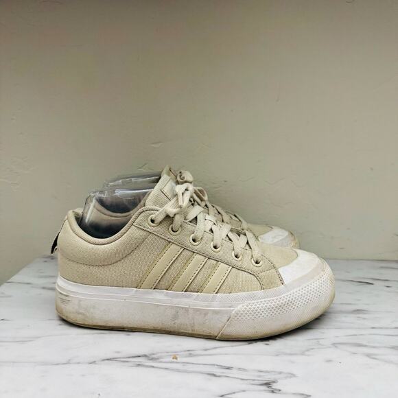 Adidas Bravada 2.0 Beige Platform Sneakers Women’s Size 6.5 - Picture 4 of 11
